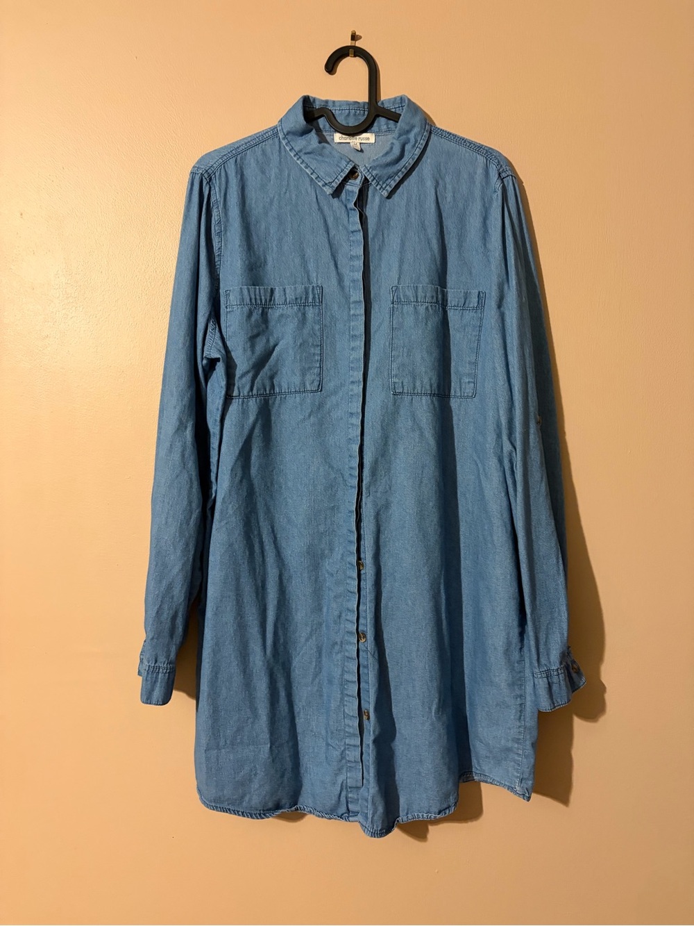 Charlotte Russe Light Blue Denim Shirt Dress